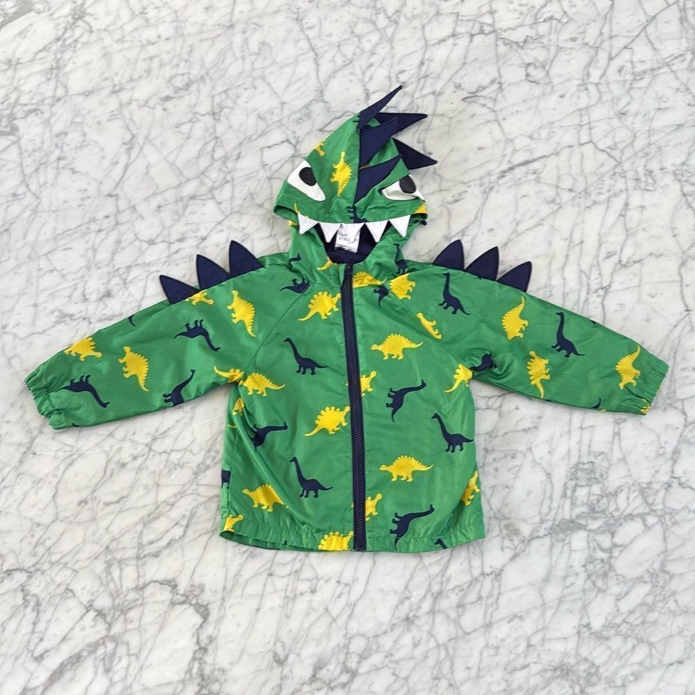 Little Rebels Toddler Windbreaker Jacket w/ Dinosaur Hood 2T